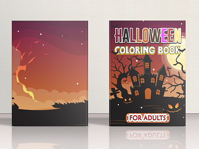 Halloween Coloring Book for Adults activitybook adults coloring book amazon kdp amazon kdp book design book cover coloring book design graphic design halloween illustrator kdp kdp book cover kdp interior low content photoshop