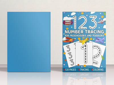 Number Tracing Book Cover Design activity book for kdp activitybook alphabet amazon kdp amazon kdp book design book cover coloring book design graphic design illustration kdp kids book logo number number tracing