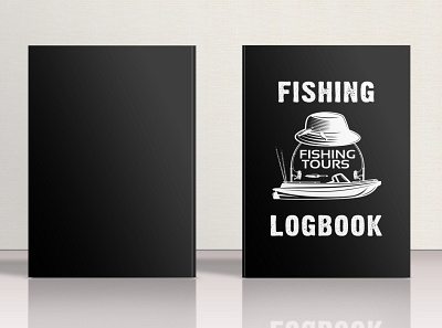 Logbook Cover Design activitybook amazon kdp amazon kdp book design book cover coloring book design fisherman fisherman logbook fishing fishing logbook graphic design illustration kdp logbook logo low content no content notebook