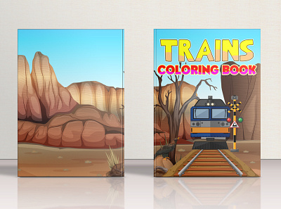 Trains Coloring Book activitybook amazon amazon fba amazon kdp amazon kdp book design book cover book cover design children book coloring book design ebook ebook cover graphic design illustration kdp kdp cover logo paperback