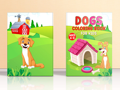 Dogs Coloring Book for KDP activitybook amazon kdp amazon kdp book design book cover coloring book coloring book cover design ebook ebook cover graphic design kdp kdp book cover kdp coloring book kdp interior design paperback paperback cover self publishing