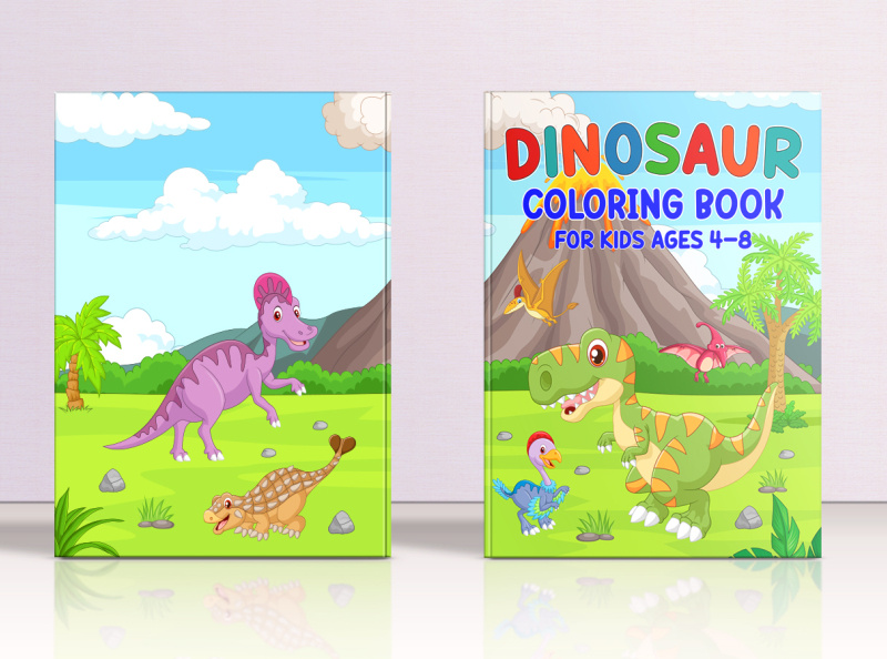 Dinosaur Coloring Book Cover Design by Rashidul Sony on Dribbble