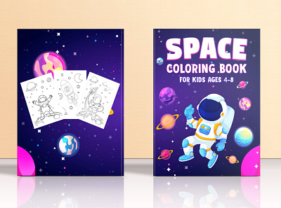Space Coloring Book for KDP activitybook amazon kdp amazon kdp book cover amazon kdp book design book cover coloring book coloring book cover coloring book cover design ebook graphic design kdp kdp book cover design kdp coloring book kids coloring book paperback book paperback book cover self publishing