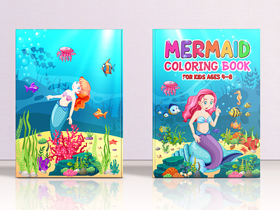 Mermaid Coloring Book Cover Design