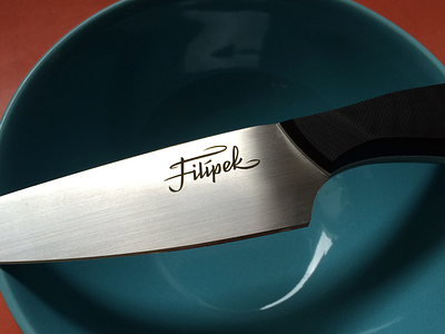 Tinak & Filipek lettering laser cut brother customknifes handmadeknifes lettering logo logotype