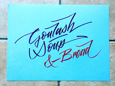Goulash soup & bread – brush pen
