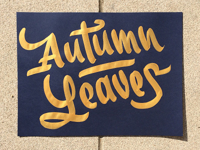 Autumn Leaves brush lettering