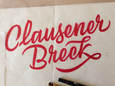 Clausener Breck Lettering Sketch