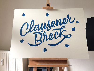 Clausener Breck Sign Painting – blue colour blue bridge clausenerbreck firstlayer signpainting
