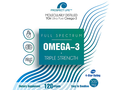 Omega3 label packaging sticker vitamins