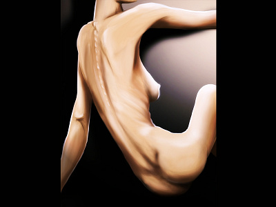 Naked art body drawing painting