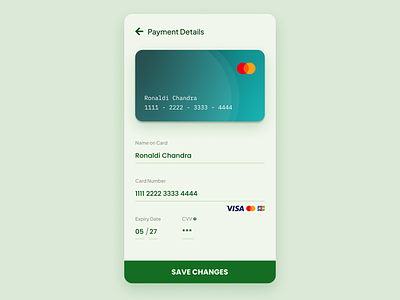 Payment Details UI app credit card design form mobile app mobile design payment payment method ui