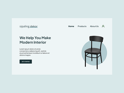 Interior Design Landing Page UI app design furniture interior design landing page mobile design ui web design