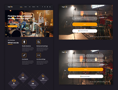 My Studio- Landing page and Onboarding product design ui ux web app