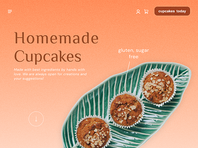 Page concept for homemade cupcakes branding design concept figma ui websites