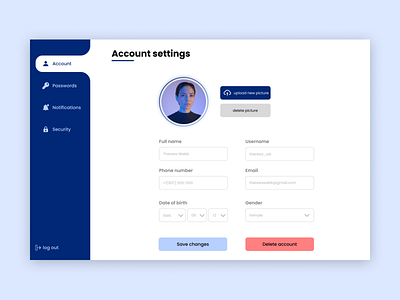 Website settings - Daily UI 007