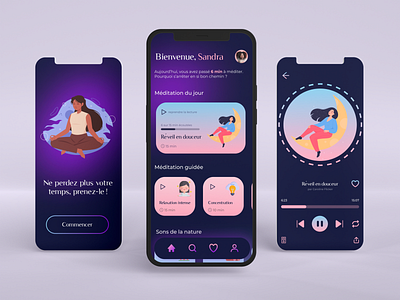 Minditation - Meditation & relaxation app app branding design meditation ui