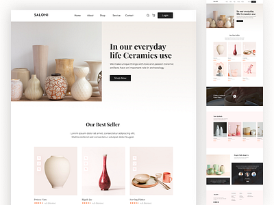 Ceramic E-commerce Landing Page branding ceramic ceramics editorial layout minimalist mugs photography tacit web design webdesign website whitespace