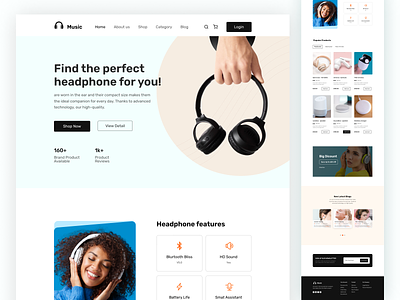 e- commerce Headphone Landing Page beatmaker beats bluetooth creativepeoples e commerce earphone handset headphone landing page headphones hip hop landing page minimalist sound speaker studio uidesign uxdesign webdesign