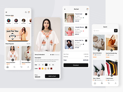 Fashion eCommerce App app design clothes clothing app e commerce e commerce app ecommerce fashion fashion app ios ios app design mobile mobile app ux