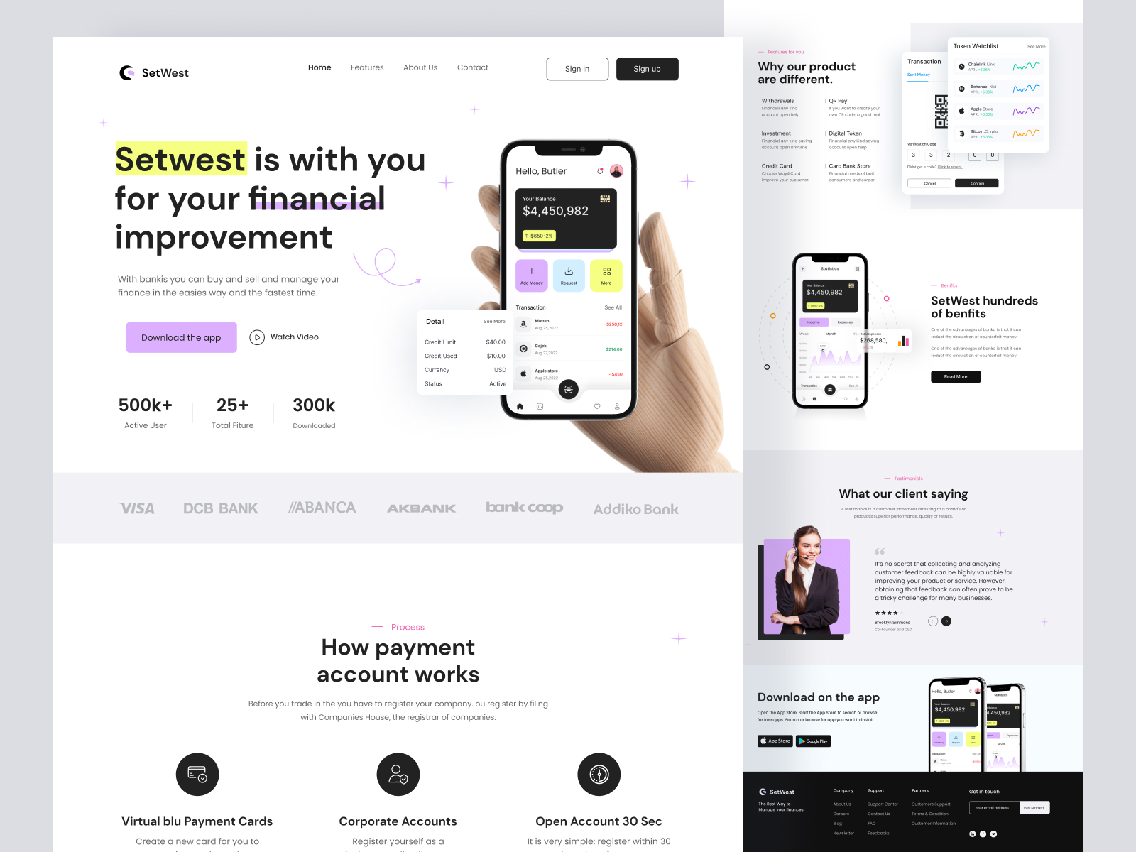 Finance Landing Page by Manowar on Dribbble