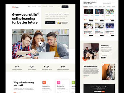 EDU-Learn  -  Online Course Landing Page.
