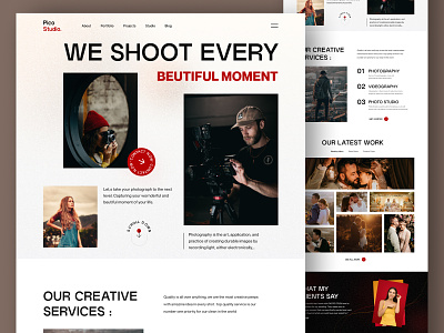 Pico Studio - Landing Page agency article artist camera cameraman classy clean website design event lens photo photographer photographer portfolio photography photoshoot portfolio simple landing page studio videography website design wild photographer