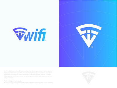 wifi monogram modern logo design