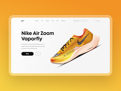 Design concept Nike Ekiden design nike orange typography ui ux web web design website