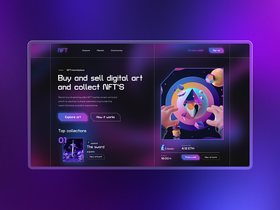 Design concept - NFT marketplace design nft purple typography ui ux web web design website