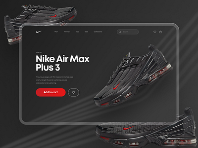 Nike Air Max Plus 3 - Dark edition design nike shoes typography ui ux web web design website