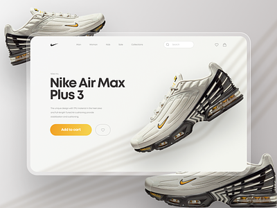 Nike Air Max Plus 3 - White edition design nike typography ui ux web web design website