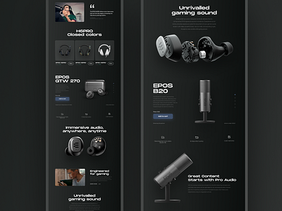 EPOS Landing page - part 2 design headphones landing microphone typography ui ux web web design website