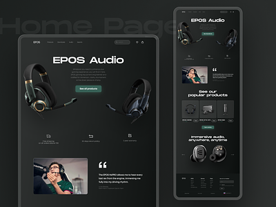 EPOS Audio online shop - part 1 design typography ui ux web web design website