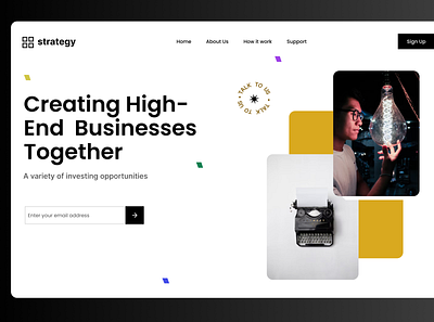 Asymmetric Design- Website landing page design graphic design ui ux