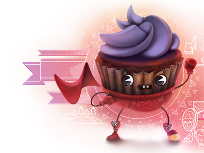 Boxer Cake bauru candy characther design cupcake curtição illustration