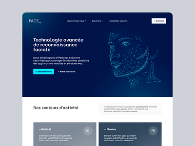 Face_ | Home exploration adobexd blue digital startup ui webdesign