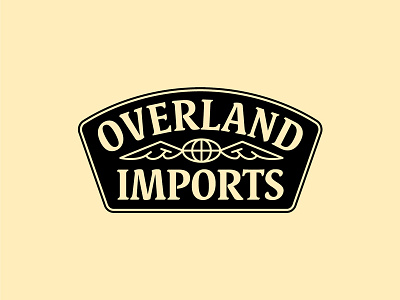 Overland Imports Badge 4x4 badge globe identity logo patch trucks wings