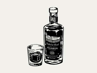 Old Fourth Distillery Bourbon Illustration bourbon illustration package design packaging spirits whiskey