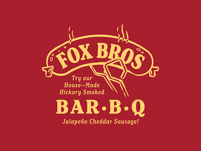 Fox Bros. Sausage atlanta barbecue bbq illustration sausage smoked tshirt art tshirt graphics