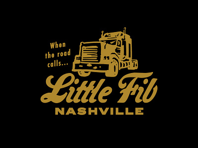 Little Fib Trucker branding design identity design illustration nashville restaurant branding restaurant identity trucker trucker hat tshirt design