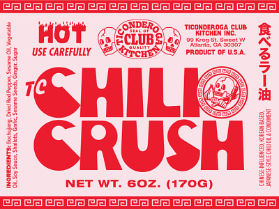 Ticonderoga Club Chili Crush Label Art chili chilis illustration packaging packagingpro