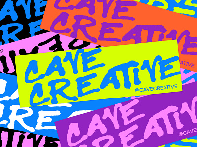 Cave Creative Bumper Sticker branding bumper cmyk color cool creative design designer freelance graphic graphic design mikemerrill mikemerrilldesign promo retro rgb sticker type typography vector