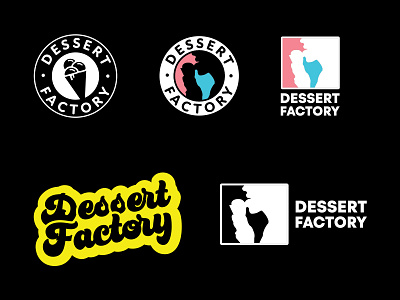 Dessert Factory Logos badge brand branding cmyk creative design dessert freelance graphic graphic design icon logo mikemerrilldesign podcast rgb type typography vector wordmark