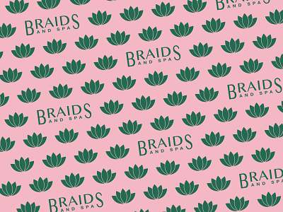 Braids & Spa Pattern brand branding design graphic icon logo lotus mikemerrilldesign pattern spa type typography wordmark