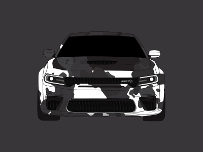 Wide-Body Hell Cat Redeye Camo auto body camo camoflauge car cars cat charger dodge hell hellcat illustration mikemerrilldesign muscle vector vehicle wide wrap