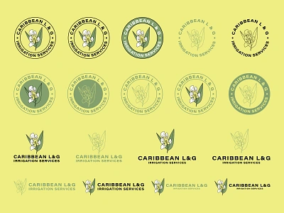 Caribbean Lawn & Garden Irrigation Services Logo badge brand branding design floral flower freelance graphic graphic design icon illustration lawn logo mikemerrilldesign stamp type typography wordmark