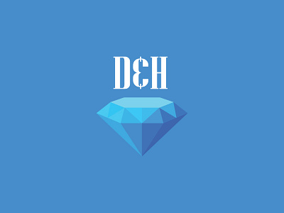 D&H Jewelry Logo 3d blue branding diamond jewel jewelry logo mikemerrilldesign serif stone