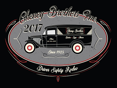 Cheney Bros Driver Safety Rodeo Shirt antique car classic hotrod mikemerrilldesign old script shirt tattoo truck vintage