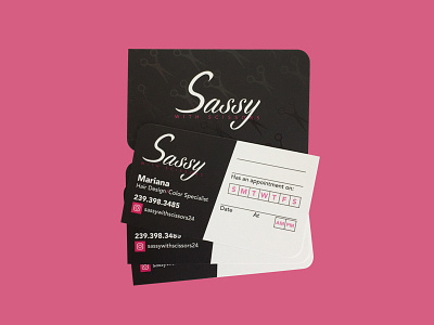 Sassy With Scissors Business Card appointment bc business card card hair logo mikemerrilldesign salon scissors spot stylist uv